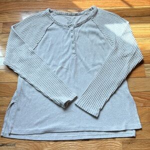 American Eagle Soft & Sexy Plush Waffle Knit Sweater / Beige / Size XS